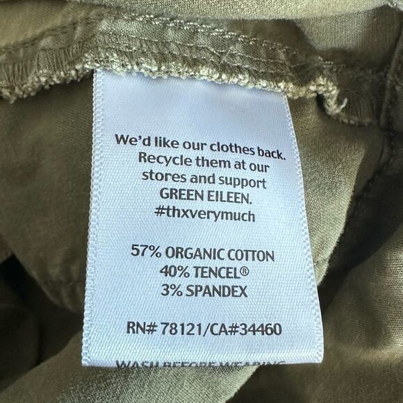 Eileen Fisher Olive Green High Waist cropped Capri Large Utility Pants Spring - Picture 7 of 12